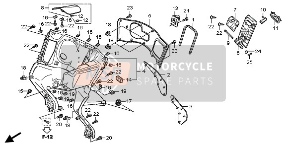 Honda FES125 2009 INNER BOX for a 2009 Honda FES125